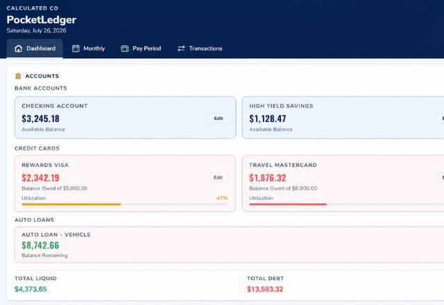 Pocket Ledger Personal Finance App